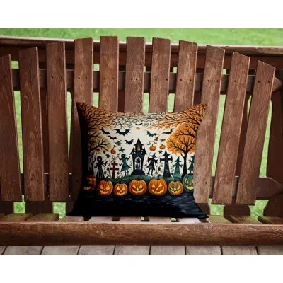 Caroline's Treasures More Spooky Halloween Other/no Pattern Polyester Indoor/outdoor Throw Pillow