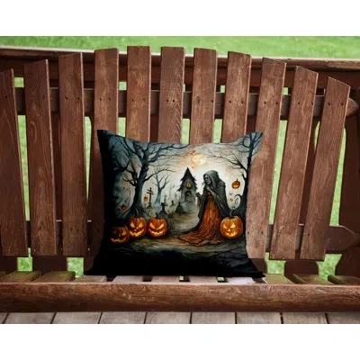 Caroline's Treasures More Spooky Halloween Other/no Pattern Polyester Indoor/outdoor Throw Pillow