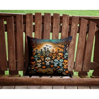 Caroline's Treasures More Spooky Halloween Other/no Pattern Polyester Indoor/outdoor Throw Pillow
