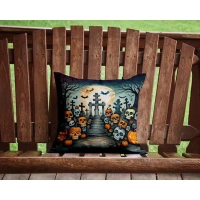Caroline's Treasures More Spooky Halloween Other/no Pattern Polyester Indoor/outdoor Throw Pillow