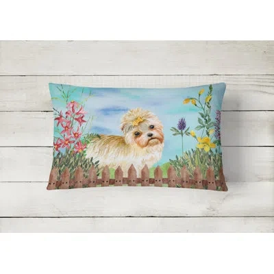 Caroline's Treasures Morkie Spring Indoor/outdoor Throw Pillow