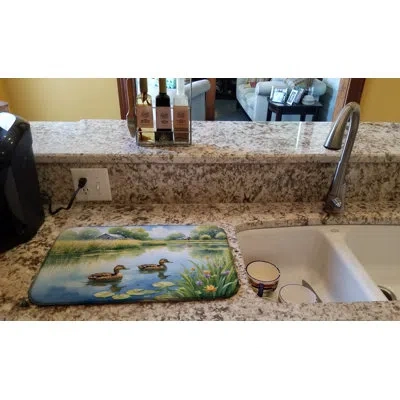 Caroline's Treasures Mother Duck Dish Drying Mat In Natural