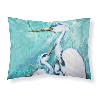 Caroline's Treasures Mother's Love Crane Moisture Wicking Pillowcase In Blue