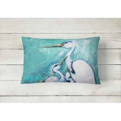 Caroline's Treasures Mother's Love White Crane Indoor/outdoor Throw Pillow