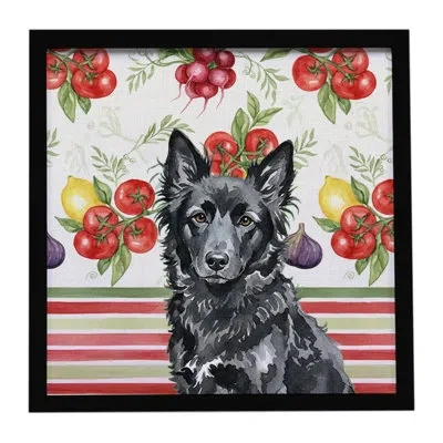 Caroline's Treasures Mudi Vegetables Framed Metal Print In Multicolor