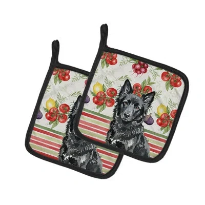 Caroline's Treasures Mudi Vegetables Pair Of Pot Holders In Multicolor
