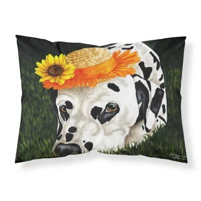 Caroline's Treasures My Sun Spot Dalmatian Pillowcase In Green