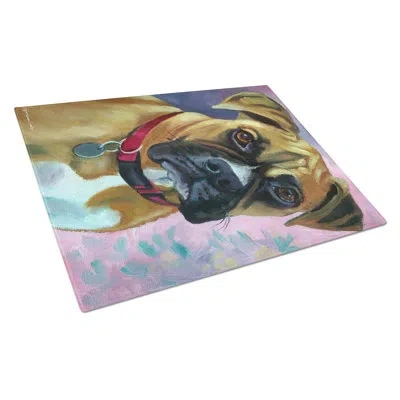 Caroline's Treasures Natural Boxer Glass Cutting Board