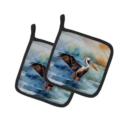 Caroline's Treasures Nautical Collection Polyester Potholder Set In Multicolor
