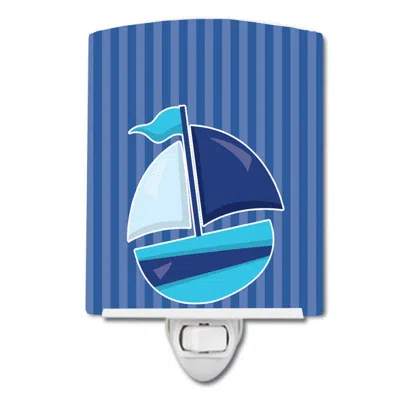 Caroline's Treasures Nautical Sailboat #2 Ceramic Night Light In Blue