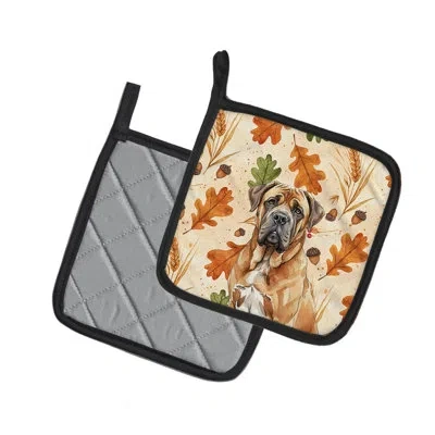 Caroline's Treasures Neapolitan Mastiff Heirloom Fall Pair Of Pot Holders In Multicolor