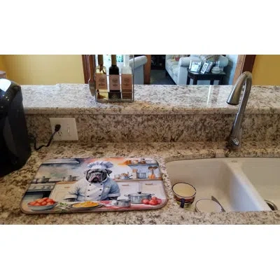 Caroline's Treasures Neapolitan Mastiff The Chef Dish Drying Mat In Natural