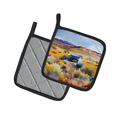 Caroline's Treasures Nevada Sagebrush In Watercolor Pair Of Pot Holders In Multi