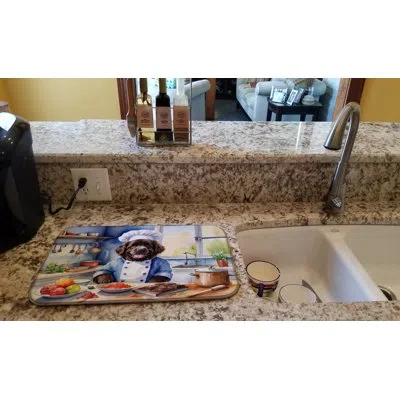 Caroline's Treasures Newfoundland The Chef Dish Drying Mat In Natural