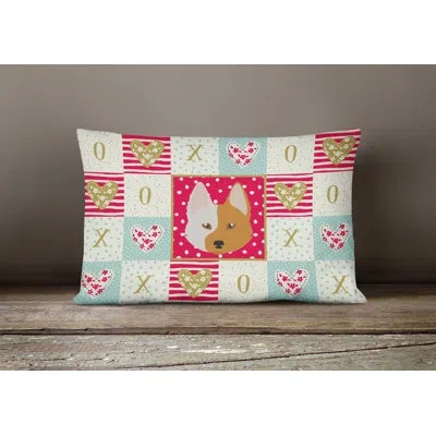 Caroline's Treasures Nordic Spitz Love Outdoor Rectangular Cushion With Filling