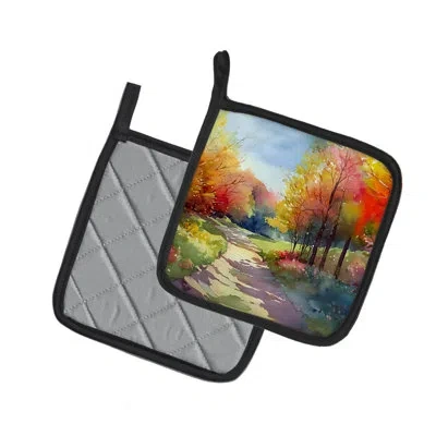 Caroline's Treasures North Carolina Dogwoods In Watercolor Pair Of Pot Holders In Multi