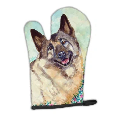 Caroline's Treasures Norwegian Elkhound Oven Mitt In Blue;brown