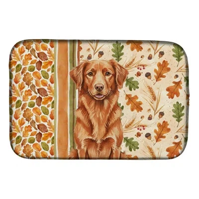 Caroline's Treasures Nova Scotia Duck Tolling Retriever Heirloom Fall Dish Drying Mat In Natural
