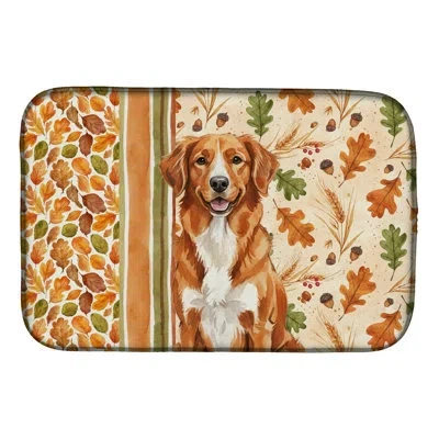 Caroline's Treasures Nova Scotia Duck Tolling Retriever Heirloom Fall Dish Drying Mat In Natural