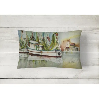 Caroline's Treasures Ocean Springs Shrimper Indoor/outdoor Throw Pillow