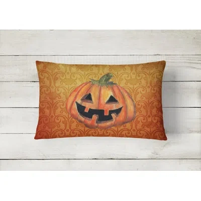 Caroline's Treasures October Pumpkin Halloween Indoor/outdoor Throw Pillow