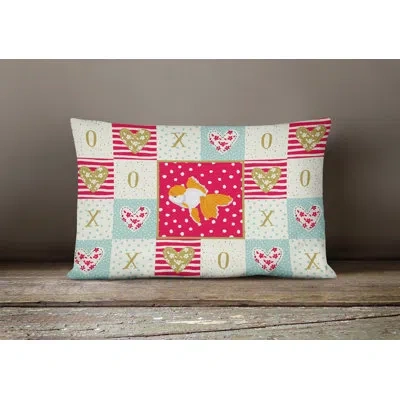 Caroline's Treasures Oranda Cap Fish Love Indoor / Outdoor Patchwork Lumbar Pillow