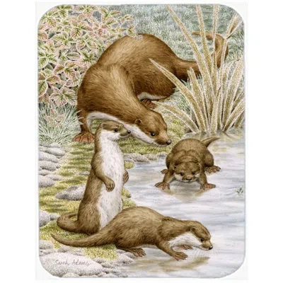 Caroline's Treasures Otter Family Glass Cutting Board