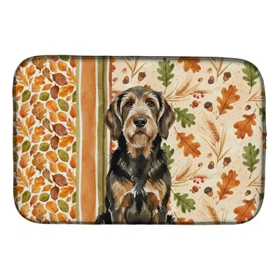 Caroline's Treasures Otterhound Heirloom Fall Dish Drying Mat In Natural