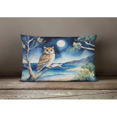 Caroline's Treasures Owl Perched In Coastal Tree Throw Pillow In Multicolor