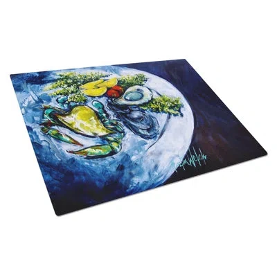 Caroline's Treasures Oyster Plate Glass Cutting Board