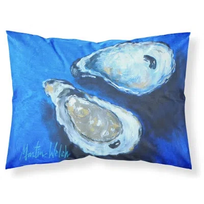 Caroline's Treasures Oysters Seafood Four Moisture Wicking Pillowcase In Blue