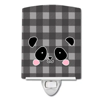 Caroline's Treasures Panda Bear Face Ceramic Night Light In Black