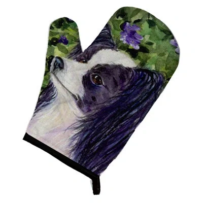 Caroline's Treasures Papillon Oven Mitt In Blue;green