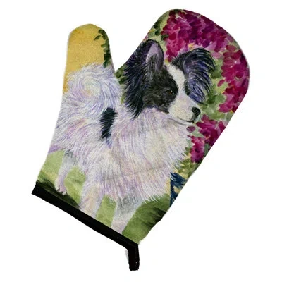 Caroline's Treasures Papillon Oven Mitt In Blue;green
