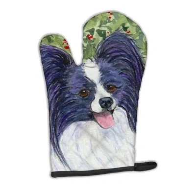 Caroline's Treasures Papillon Oven Mitt In Green;purple