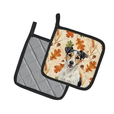 Caroline's Treasures Parson Russell Terrier Heirloom Fall Pair Of Pot Holders In Multicolor