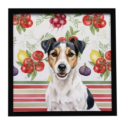 Caroline's Treasures Parson Russell Terrier Vegetables Framed Metal Print In Multicolor