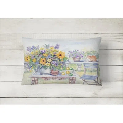 Caroline's Treasures Patio Bouquet Of Flowers Fabric Indoor/outdoor Throw Pillow