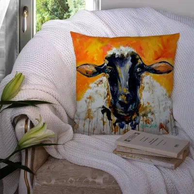 Caroline's Treasures Peach Wool Sheep Indoor/outdoor Throw Pillow