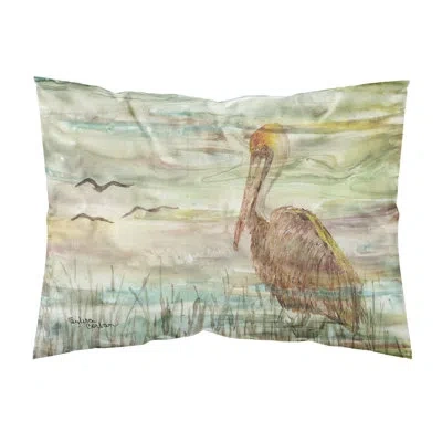 Caroline's Treasures Pelican Sunset Pillowcase In Brown;green;gray