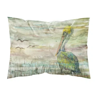Caroline's Treasures Pelican Sunset Pillowcase In Green;gray