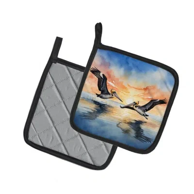 Caroline's Treasures Pelicans Flying Pair Of Pot Holders In Multicolor