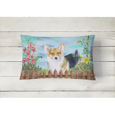 Caroline's Treasures Pembroke Corgi Spring Indoor/outdoor Throw Pillow