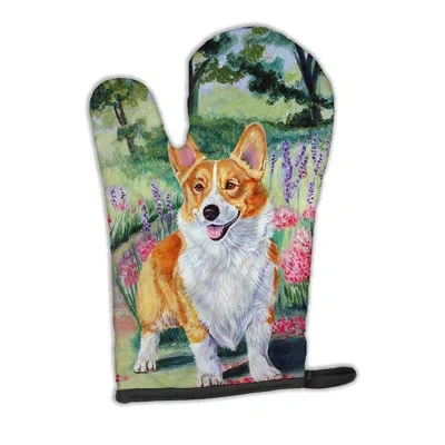 Caroline's Treasures Pembroke Corgi Springtime Oven Mitt In Brown;green;pink