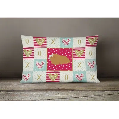 Caroline's Treasures Peruvian Guinea Pig Love Outdoor Rectangular Cushion With Filling