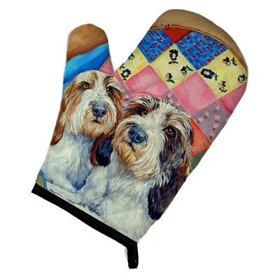 Caroline's Treasures Petit Basset Griffon Vendeen Oven Mitt In Brown;white