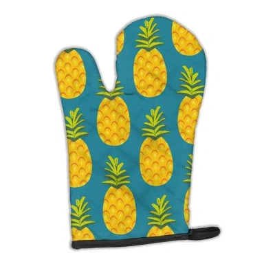Caroline's Treasures Pineapples Oven Mitt In Pine Green,yellow