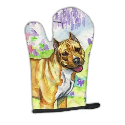 Caroline's Treasures Pit Bull Oven Mitt In Brown;green;purple