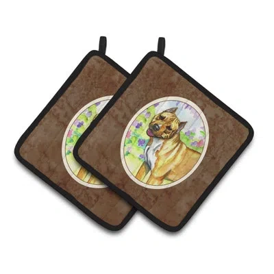 Caroline's Treasures Pit Bull Potholder In Brown;tan