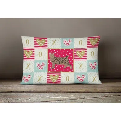 Caroline's Treasures Pixie Bob #3 Cat Love Outdoor Rectangular Cushion With Filling